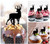 TA0007 Deer Reindeer Silhouette Party Wedding Birthday Acrylic Cupcake Toppers Decor 10 pcs