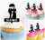 TA0054 Umbrella Couple Silhouette Party Wedding Birthday Acrylic Cupcake Toppers Decor 10 pcs