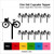 TA0071 Bicycle Silhouette Party Wedding Birthday Acrylic Cupcake Toppers Decor 10 pcs
