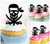 TA0155 Pirates Skull Silhouette Party Wedding Birthday Acrylic Cupcake Toppers Decor 10 pcs