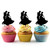 TA0234 Prince and Princess Wedding Couple Dancing Silhouette Party Wedding Birthday Acrylic Cupcake Toppers Decor 10 pcs