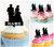 TA0264 Wedding Marriage Couple Silhouette Party Wedding Birthday Acrylic Cupcake Toppers Decor 10 pcs