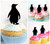 TA0281 Penguin Silhouette Party Wedding Birthday Acrylic Cupcake Toppers Decor 10 pcs