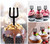 TA0337 Devil Pitchfork Trident Silhouette Party Wedding Birthday Acrylic Cupcake Toppers Decor 10 pcs