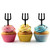 TA0337 Devil Pitchfork Trident Silhouette Party Wedding Birthday Acrylic Cupcake Toppers Decor 10 pcs