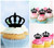 TA0348 King Royal Crown Silhouette Party Wedding Birthday Acrylic Cupcake Toppers Decor 10 pcs