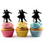 TA0353 Senior Prom Couple Ballroom Dance Silhouette Party Wedding Birthday Acrylic Cupcake Toppers Decor 10 pcs