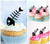 TA0358 Fish Bone Silhouette Party Wedding Birthday Acrylic Cupcake Toppers Decor 10 pcs