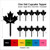 TA0361 Canada Maple Leaf Silhouette Party Wedding Birthday Acrylic Cupcake Toppers Decor 10 pcs