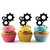 TA0371 Gear System Silhouette Party Wedding Birthday Acrylic Cupcake Toppers Decor 10 pcs