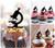 TA0387 Microscope Science Investigate Small Objects Silhouette Party Wedding Birthday Acrylic Cupcake Toppers Decor 10 pcs