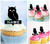 TA0398 Night Owl Silhouette Party Wedding Birthday Acrylic Cupcake Toppers Decor 10 pcs