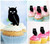 TA0398 Night Owl Silhouette Party Wedding Birthday Acrylic Cupcake Toppers Decor 10 pcs