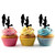 TA0405 Propose Love And Marriage Silhouette Party Wedding Birthday Acrylic Cupcake Toppers Decor 10 pcs