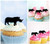 TA0408 Rhino Rhinoceros Silhouette Party Wedding Birthday Acrylic Cupcake Toppers Decor 10 pcs