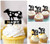 TA0456 Cow Silhouette Party Wedding Birthday Acrylic Cupcake Toppers Decor 10 pcs