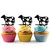 TA0456 Cow Silhouette Party Wedding Birthday Acrylic Cupcake Toppers Decor 10 pcs