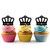 TA0461 Crown Silhouette Party Wedding Birthday Acrylic Cupcake Toppers Decor 10 pcs