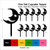 TA0486 Laughing Moon Silhouette Party Wedding Birthday Acrylic Cupcake Toppers Decor 10 pcs