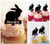 TA0492 Rabbit Silhouette Party Wedding Birthday Acrylic Cupcake Toppers Decor 10 pcs