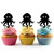 TA0503 Devilfish Squid Silhouette Party Wedding Birthday Acrylic Cupcake Toppers Decor 10 pcs