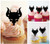 TA0556 Devil Skull Silhouette Party Wedding Birthday Acrylic Cupcake Toppers Decor 10 pcs