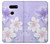 S2361 Purple White Flowers Case For LG V30, LG V30 Plus, LG V30S ThinQ, LG V35, LG V35 ThinQ