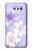 S2361 Purple White Flowers Case For LG V30, LG V30 Plus, LG V30S ThinQ, LG V35, LG V35 ThinQ