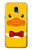 S2760 Yellow Duck Tuxedo Cartoon Case For Samsung Galaxy J3 (2018), J3 Star, J3 V 3rd Gen, J3 Orbit, J3 Achieve, Express Prime 3, Amp Prime 3
