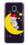 S2849 Cute Sleepy Owl Moon Night Case For Samsung Galaxy J3 (2018), J3 Star, J3 V 3rd Gen, J3 Orbit, J3 Achieve, Express Prime 3, Amp Prime 3