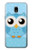 S3029 Cute Blue Owl Case For Samsung Galaxy J3 (2018), J3 Star, J3 V 3rd Gen, J3 Orbit, J3 Achieve, Express Prime 3, Amp Prime 3