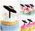 TA0734 UFO Unidentified Flying Object Silhouette Party Wedding Birthday Acrylic Cupcake Toppers Decor 10 pcs