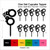 TA0806 Handcuffs Silhouette Party Wedding Birthday Acrylic Cupcake Toppers Decor 10 pcs