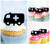 TA0808 Emergency Car Ambulance Silhouette Party Wedding Birthday Acrylic Cupcake Toppers Decor 10 pcs