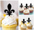 TA0826 Fleur De Lis Silhouette Party Wedding Birthday Acrylic Cupcake Toppers Decor 10 pcs