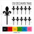 TA0826 Fleur De Lis Silhouette Party Wedding Birthday Acrylic Cupcake Toppers Decor 10 pcs