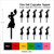TA0841 Flamenco Dancing Woman Silhouette Party Wedding Birthday Acrylic Cupcake Toppers Decor 10 pcs