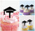 TA0869 Square Academic Cap Graduation Silhouette Party Wedding Birthday Acrylic Cupcake Toppers Decor 10 pcs
