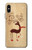 S3081 Wooden Raindeer Graphic Printed Case For iPhone X, iPhone XS