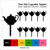 TA0884 Tea Pot Silhouette Party Wedding Birthday Acrylic Cupcake Toppers Decor 10 pcs