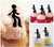 TA0900 Disco Dance Silhouette Party Wedding Birthday Acrylic Cupcake Toppers Decor 10 pcs