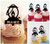 TA0902 Oil lamp Gas lighting Silhouette Party Wedding Birthday Acrylic Cupcake Toppers Decor 10 pcs