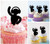 TA0999 Disc Jockey DJ Remix Silhouette Party Wedding Birthday Acrylic Cupcake Toppers Decor 10 pcs