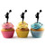 TA1025 Pom Pom Cheer Girl Silhouette Party Wedding Birthday Acrylic Cupcake Toppers Decor 10 pcs
