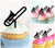 TA1074 Trombone Music Instrument Silhouette Party Wedding Birthday Acrylic Cupcake Toppers Decor 10 pcs