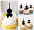 TA1076 Double Bass Music Instrument Silhouette Party Wedding Birthday Acrylic Cupcake Toppers Decor 10 pcs