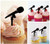 TA1082 Microphone Silhouette Party Wedding Birthday Acrylic Cupcake Toppers Decor 10 pcs