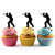 TA1161 Paintball Solider Silhouette Party Wedding Birthday Acrylic Cupcake Toppers Decor 10 pcs