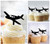 TA1255 Airplane Aircraft Silhouette Party Wedding Birthday Acrylic Cupcake Toppers Decor 10 pcs