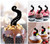TA1267 Tentacle Octopus Silhouette Party Wedding Birthday Acrylic Cupcake Toppers Decor 10 pcs